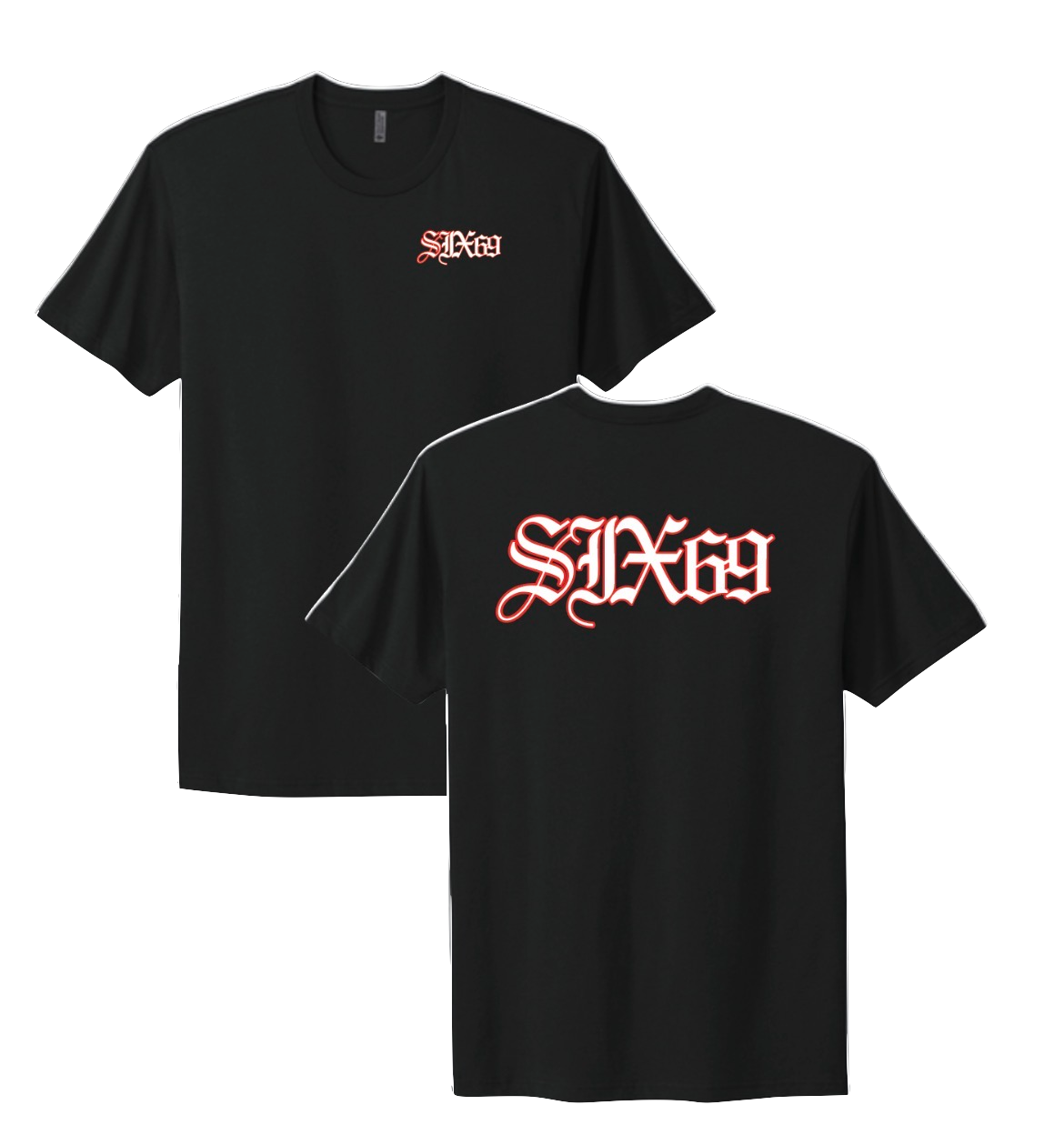 Black T-shirt White Six69 Logo